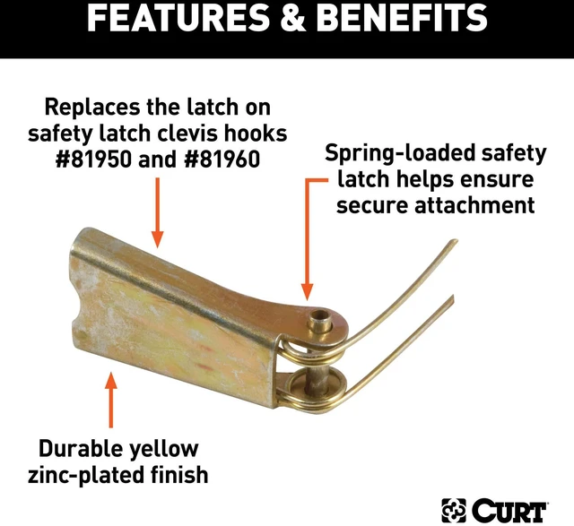 Alt view image 3 of 5 - Replacement Clevis Hook Safety Latch for