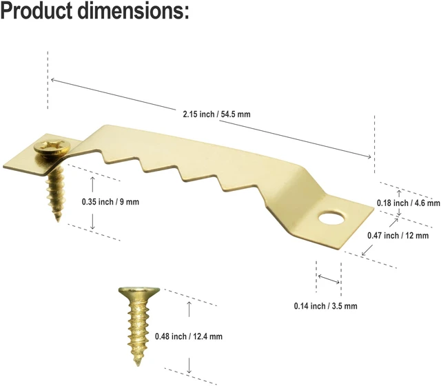 Alt view image 2 of 6 - Large Sawtooth Picture Frame Hangers with Screws - 30 Pack, Supports 50 Ibs, Picture Hanging Hooks for Hanging Photo Frames Canvas Artwork Paintings