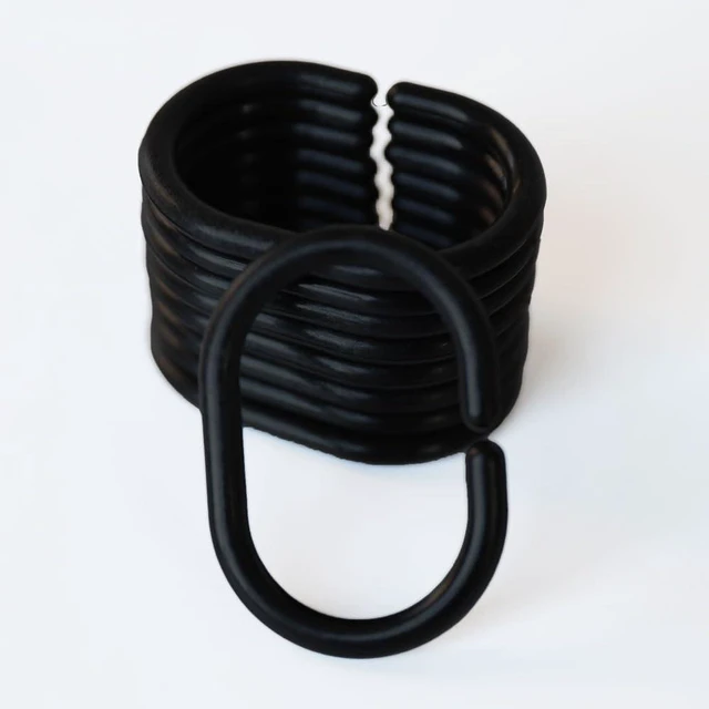 Alt view image 4 of 5 - Plastic Shower Curtain Hooks C Shape Shower Curtain Rings for Bathroom Shower Rod Window Curtains Hanger (Black, 12pack)