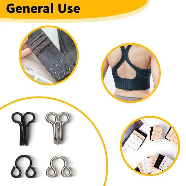 Alt view image 6 of 7 - 72 Pairs Hook and Eye Sewing Kit Black and Silver Bra Hooks Replacement in Multiple Sizes, Ideal for DIY Clothing Repairs, Underwear Alteration, and Home Sewing, with Storage Box
