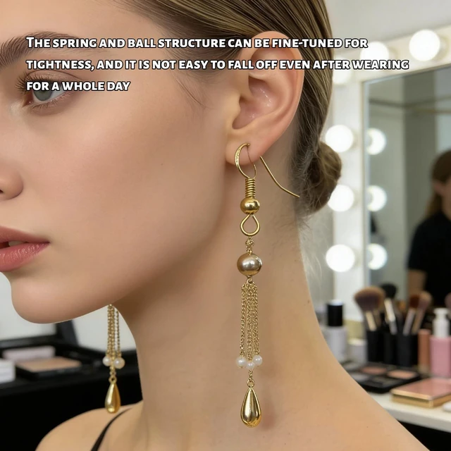 Alt view image 6 of 7 - 5 Pairs 925 Flat French Hook and Ear Buckles, Crafted with Delicate Polishing with Backs Fish Hook Ear Wire for Jewelry Making DIY Ear Post Supplies - Gold