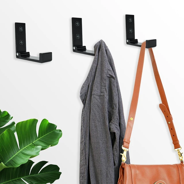 Alt view image 4 of 7 - Folding Coat Hook, 2PCS Folding Wall Hooks,Metal Coat Towel Hooks,Black