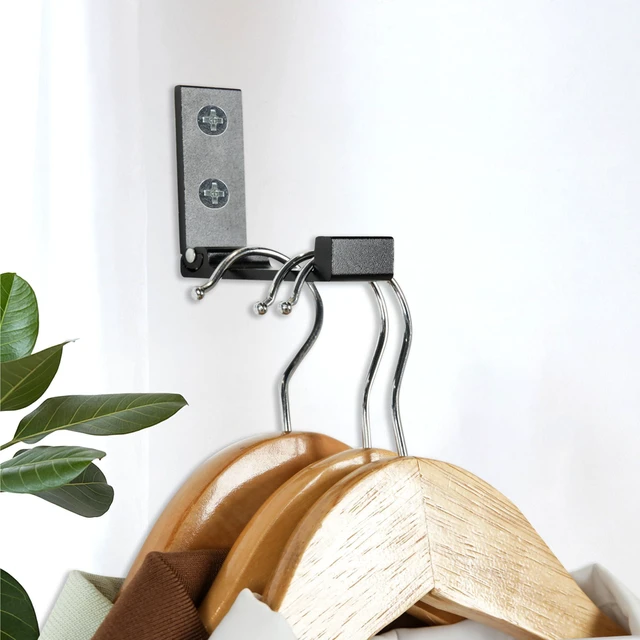 Alt view image 6 of 7 - Folding Coat Hook, 2PCS Folding Wall Hooks,Metal Coat Towel Hooks,Black