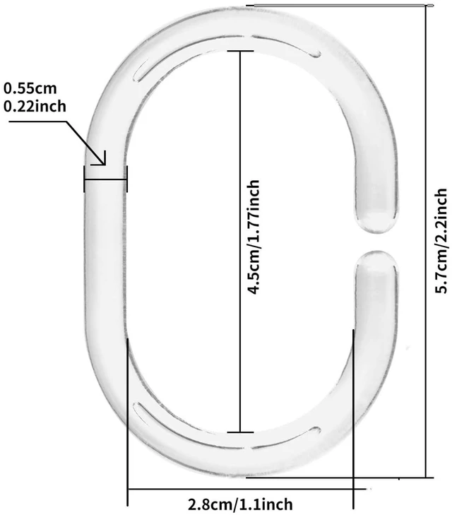 Alt view image 2 of 5 - Plastic Shower Curtain Rings Hooks for Bathroom Shower Window Rod (Clear 24 Pack)