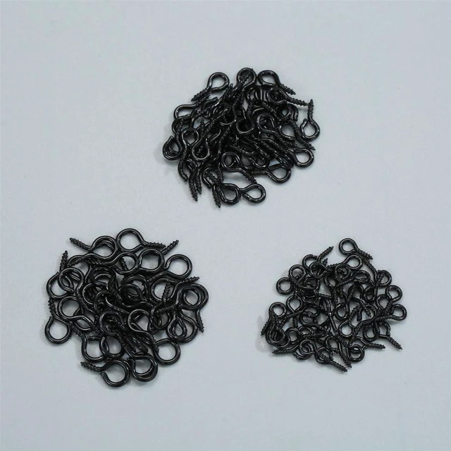 Alt view image 7 of 7 - 300pcs Small Screw Pins Eye Pins Pendants for Jewelry Making & DIY Crafts, Mini Eye Screws for Art Projects & Bead Charms, Tiny Eye Hooks for Crafts (Silver &Black, 3 Sizes)