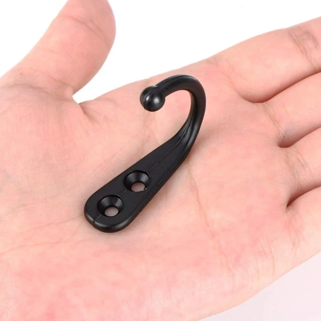 Alt view image 3 of 7 - 6 Pcs Wall Mounted Clothes Hook with 12 Screws,Suitable for Keys,Bathrobes,Scarves,Bags,Hats,Coffee Cups,Etc-Silver
