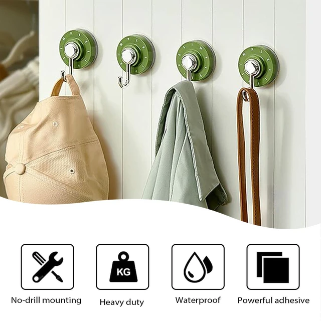 Alt view image 4 of 7 - 2PCS Suction Cup Hooks Heavy Duty Removable and Reusable, No Drills No Residue for Bathroom, Kitchen, Shower, Glass & Tile Multi-Color