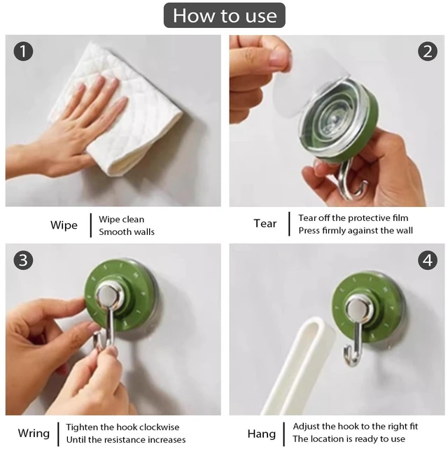 Alt view image 5 of 7 - 2PCS Suction Cup Hooks Heavy Duty Removable and Reusable, No Drills No Residue for Bathroom, Kitchen, Shower, Glass & Tile Multi-Color