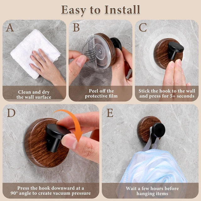 Alt view image 6 of 7 - Suction Cup and Adhesive Tape Double Locking Hook,Wall Hook,Towel Hook, Shower Hook,for Bathroom,Kitchen,Loofah, Towel,Coat,Heavy Duty,Waterproof & Rustproof,Reusable(Dot Shape, 2 Counts)