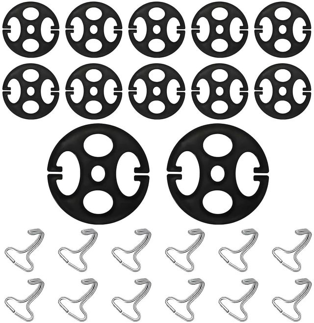 Main image of 24PCS Car Seat Cover Plum Plate Metal Hooks, Vehicle Card Fixed Fastener Includes 12 Plastic Car Seat Cover Chucks & 12 Metal Hooks, Auto Seat Covers Locking Clip Replacement (Black)