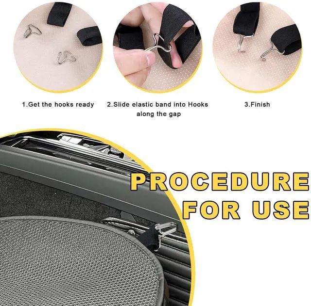 Alt view image 5 of 6 - 24PCS Car Seat Cover Plum Plate Metal Hooks, Vehicle Card Fixed Fastener Includes 12 Plastic Car Seat Cover Chucks & 12 Metal Hooks, Auto Seat Covers Locking Clip Replacement (Black)