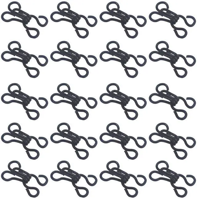 Main image of 100PCS 15mm Hook and Eye Closures for Sewing, Sewing Notions for Clothing, Bra & DIY Craft Projects (Black)