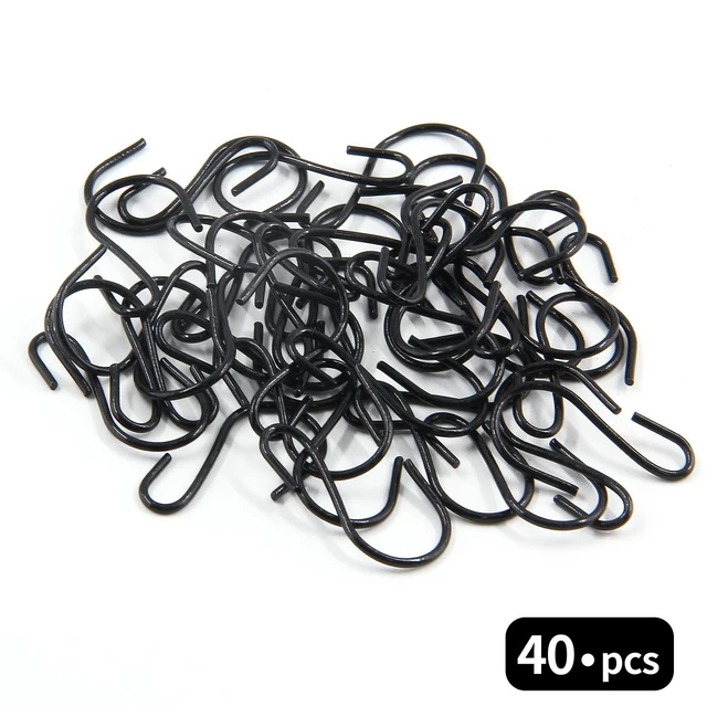 Alt view image 5 of 7 - 40Pcs 1 Inch S Hooks Small S Shaped Hooks, Black | Mini Hook Connectors, Christmas Decoration Ornament Hook for Hanging Jewelry, DIY, Crafts, Key