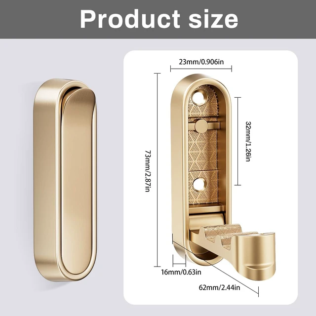 Alt view image 2 of 7 - Folding Coat Hooks, Heavy Duty Foldable Wall Hooks for Hanging Coats Made of Aluminum Alloy, Towels, Hats, Robes, Bags, Keys for Bathroom, Kitchen, Bedroom, Door (2, Gold)