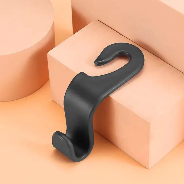 Alt view image 6 of 7 - 4PCS Car Back Seat Headrest Hooks, Storage Hanger, Black | 4.1x1.2 Inch, Universal fit, most cars/SUVs/trucks, plastic body, open clip, hidden mount, interior accessories