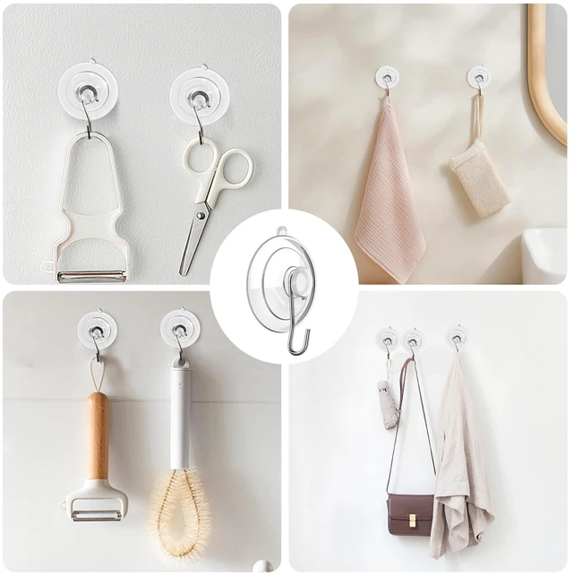 Alt view image 7 of 7 - 18 Pack Suction Cup Hooks Max Load 10LB, 1.77Inch Suction Cup Hook for Glass Window, Reusable, Suitable for Glass, Windows, Bathrooms, Kitchens, Tiles, Shower Cubicles