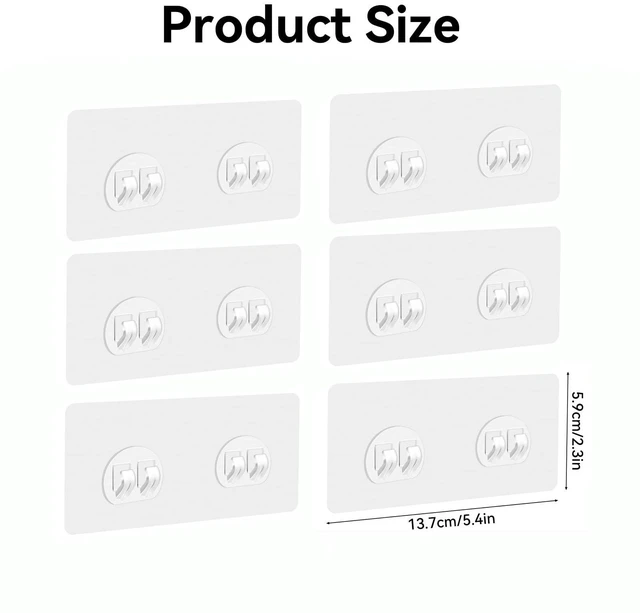 Alt view image 2 of 7 - Shower Caddy Adhesive Hooks Replacement for Bathroom, No Drilling | 6 Pack, Strong Adhesive Hooks, for Bathroom Storage Shelves & Kitchen Racks Rack, Waterproof