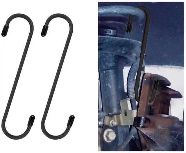 Main image of 2PCS Car Brake Caliper Hanger Hooks with Rubber Tips, Black | Steel Auto Brake Caliper Hooks, Universal Durable & Rust-Proof Automotive Tools for Braking, Axle, Bearing, Suspension Work