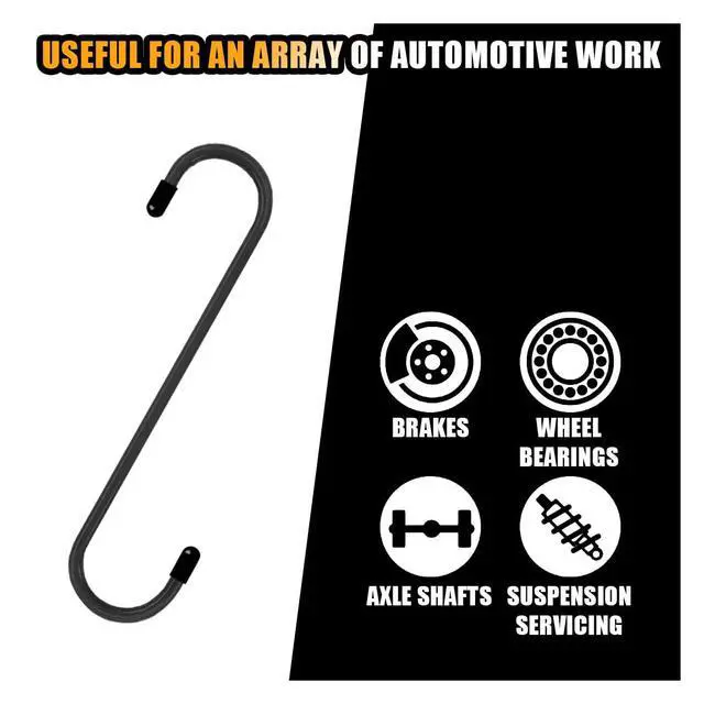 Alt view image 4 of 6 - 2PCS Car Brake Caliper Hanger Hooks with Rubber Tips, Black | Steel Auto Brake Caliper Hooks, Universal Durable & Rust-Proof Automotive Tools for Braking, Axle, Bearing, Suspension Work