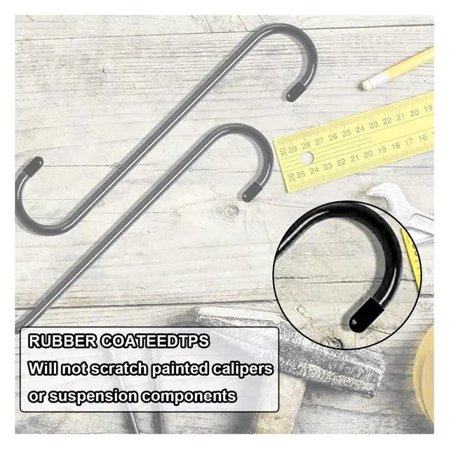 Alt view image 5 of 6 - 2PCS Car Brake Caliper Hanger Hooks with Rubber Tips, Black | Steel Auto Brake Caliper Hooks, Universal Durable & Rust-Proof Automotive Tools for Braking, Axle, Bearing, Suspension Work