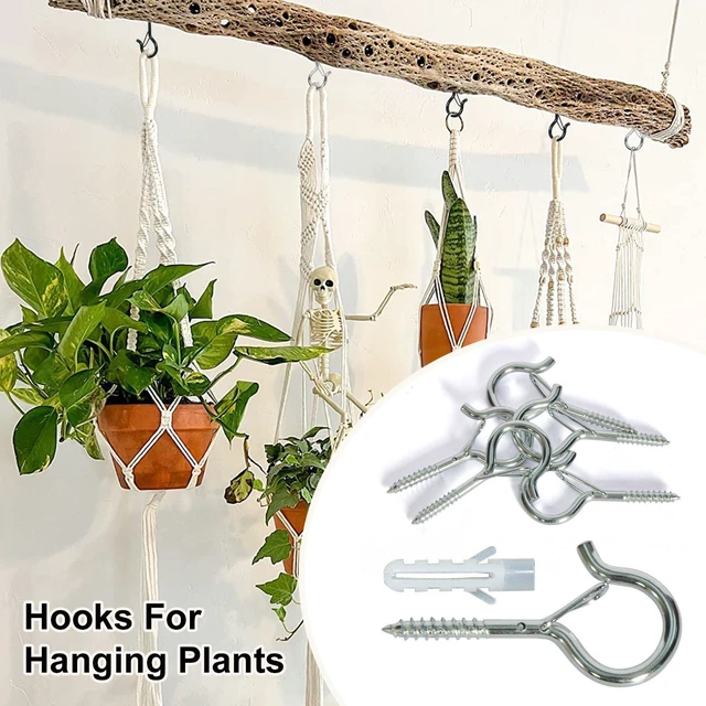 Alt view image 4 of 7 - 5-Pack Heavy Duty 2.08-Inch SilverScrew Hooks - Rustproof Metal with Safety Lock, 30LB CapacityIncludes Storage Case & Plastic Caps (5, Silver)