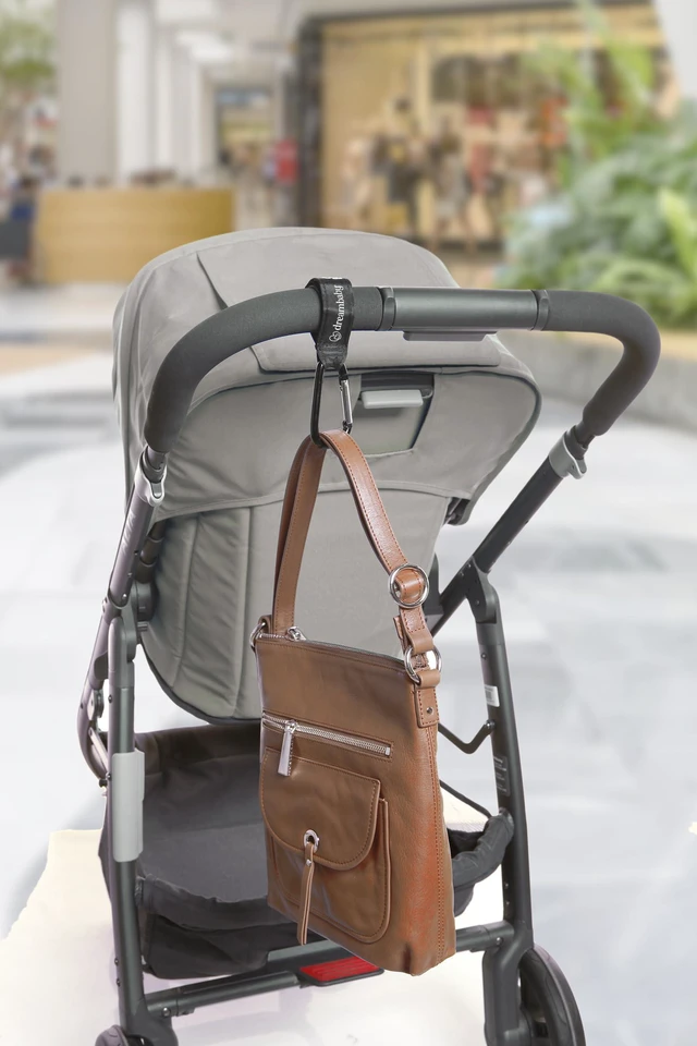 Alt view image 2 of 5 - Stroller Hook Carabiner - Bag Holder - Black-