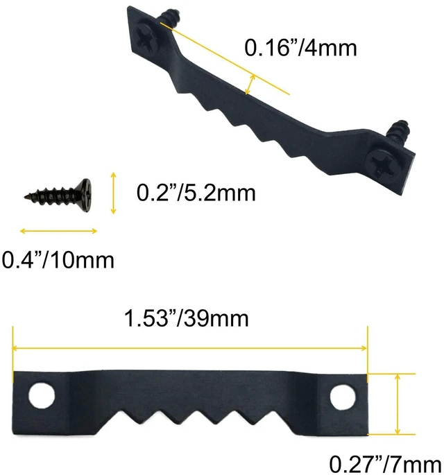 Alt view image 5 of 7 - 50 Pack Small Metal Sawtooth Picture Hangers with Screws (Black) | Metal Picture Hanging Kit, Picture Frames Hooks, Picture Hanging Hardware for Photo Frames, Artwork, Paintings, Clock, Canvas