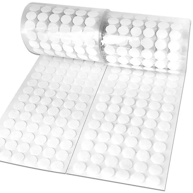 Main image of Self Adhesive Dots,600pcs(300 Pairs) 0.59" Diameter Strong Sticky Round Nylon Dots, Hook and Loop Dots with Adhesive,for Classroom, Office, Home