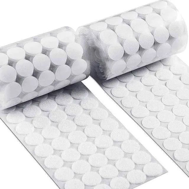 Main image of Self Adhesive Dots, 0.59" Hook and Loop Circles, 1000 Pcs Round Fasteners with Strong Adhesive Backing, Waterproof Nylon for Classroom, Office & Home (White)