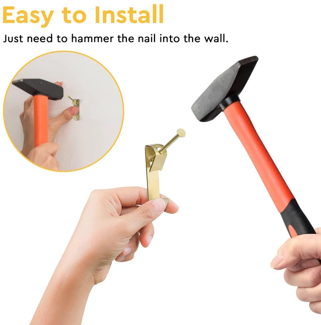 Alt view image 3 of 7 - 130 Pcs 30lb Picture Hangers Multipurpose Picture Hanging Hooks Kit Drywall Wooden Wall Picture Hanging Nails