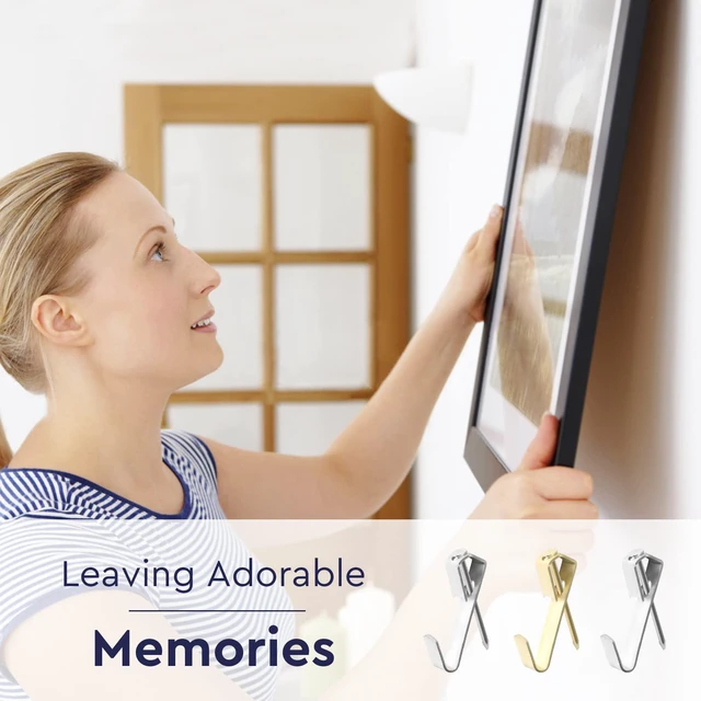 Alt view image 4 of 7 - 130 Pcs 30lb Picture Hangers Multipurpose Picture Hanging Hooks Kit Drywall Wooden Wall Picture Hanging Nails