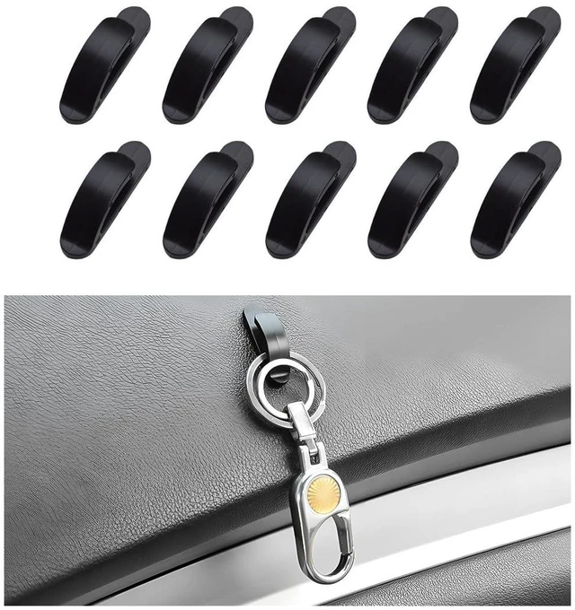 Main image of 10 PCS Car Sticky Hooks, Multifunctional Vehicle Adhesive Hooks, Hanging Auto Storage Hooks for Key USB Cable Earphone Cable, Universal Interior Decor Car Accessories (10 PCS)