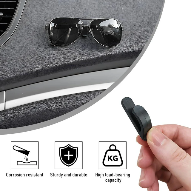 Alt view image 4 of 6 - 10 PCS Car Sticky Hooks, Multifunctional Vehicle Adhesive Hooks, Hanging Auto Storage Hooks for Key USB Cable Earphone Cable, Universal Interior Decor Car Accessories (10 PCS)