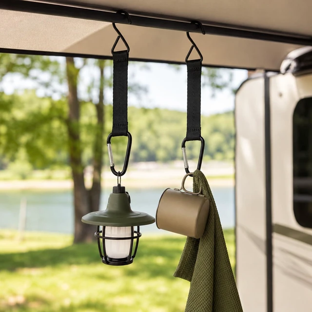 Alt view image 2 of 7 - 2Pcs Fence Hooks for Hanging, Bag Hook for Fence Outdoor Camping | fence clips for backpacks fence hooks for hanging, carabiner hook for backpacks, outdoor camping and sports equipment