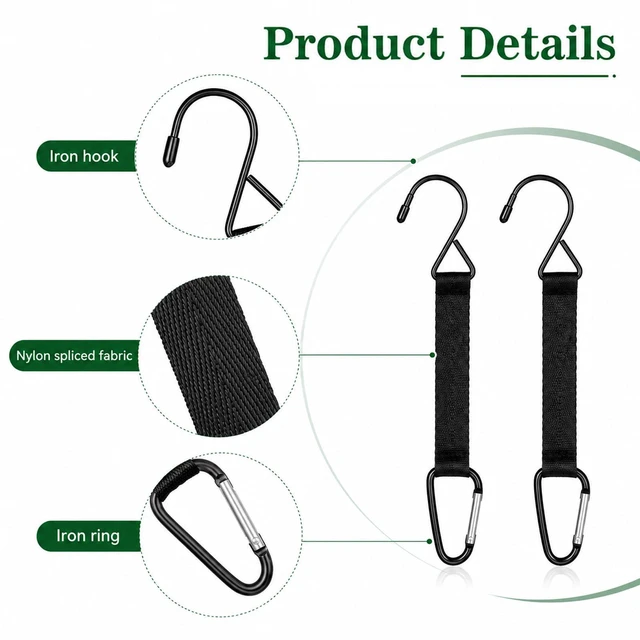 Alt view image 6 of 7 - 2Pcs Fence Hooks for Hanging, Bag Hook for Fence Outdoor Camping | fence clips for backpacks fence hooks for hanging, carabiner hook for backpacks, outdoor camping and sports equipment