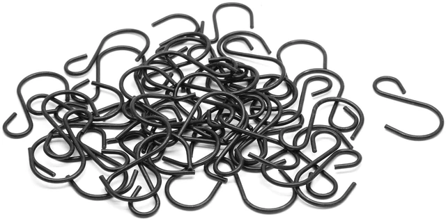 Alt view image 4 of 7 - S Shaped Hooks, 40 x 23mm/1.57" x 0.9", 40 Pcs, Black | Mini Hanging Hooks, Metal Hangers, Ornament Hooks, For Jewelry, Pot, Crafts, Plants