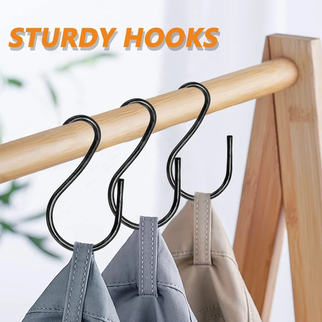 Alt view image 6 of 7 - S Shaped Hooks, 40 x 23mm/1.57" x 0.9", 40 Pcs, Black | Mini Hanging Hooks, Metal Hangers, Ornament Hooks, For Jewelry, Pot, Crafts, Plants