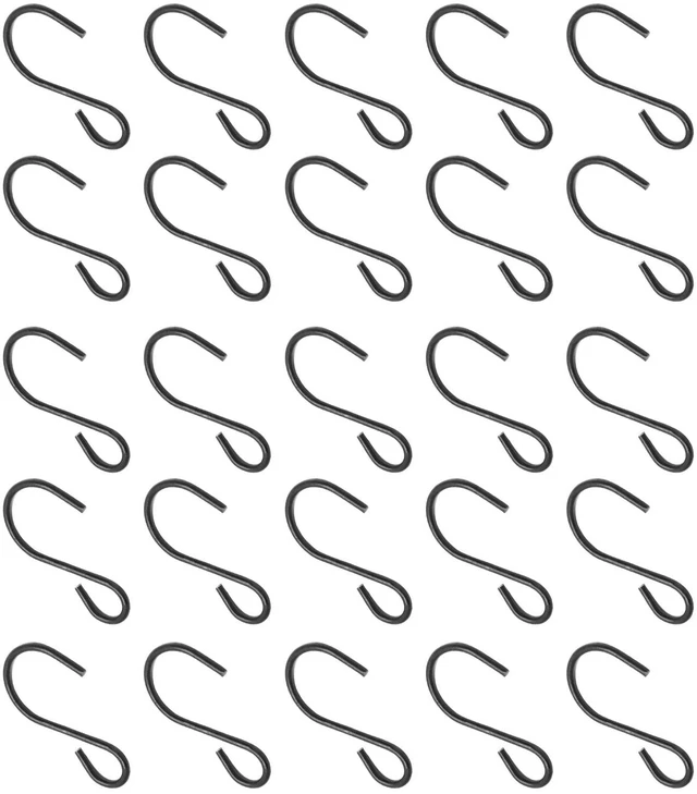 Alt view image 3 of 7 - S Shaped Hooks, 40 x 23mm/1.57" x 0.9", 40 Pcs, Black | Mini Hanging Hooks, Metal Hangers, Ornament Hooks, For Jewelry, Pot, Crafts, Plants