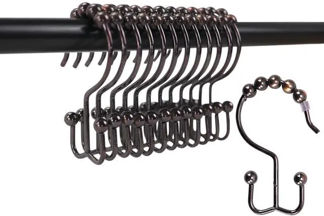 Main image of 12-Pack Shower Curtain Double-Hooks Oil Rubbed Bronze