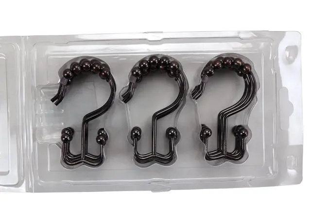 Alt view image 6 of 6 - 12-Pack Shower Curtain Double-Hooks Oil Rubbed Bronze