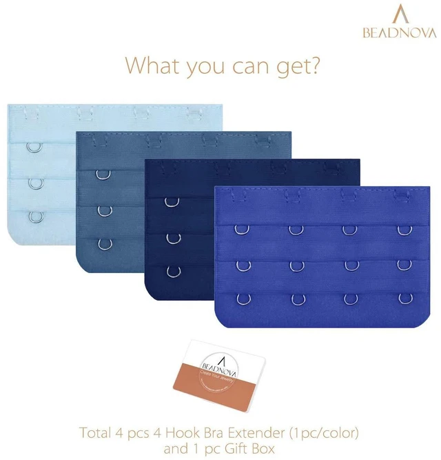 Alt view image 2 of 4 - 4 Hook Bra Clasp Extender Bra Back Extender (4pcs, Blue Mix)