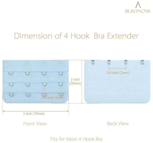 Alt view image 3 of 4 - 4 Hook Bra Clasp Extender Bra Back Extender (4pcs, Blue Mix)