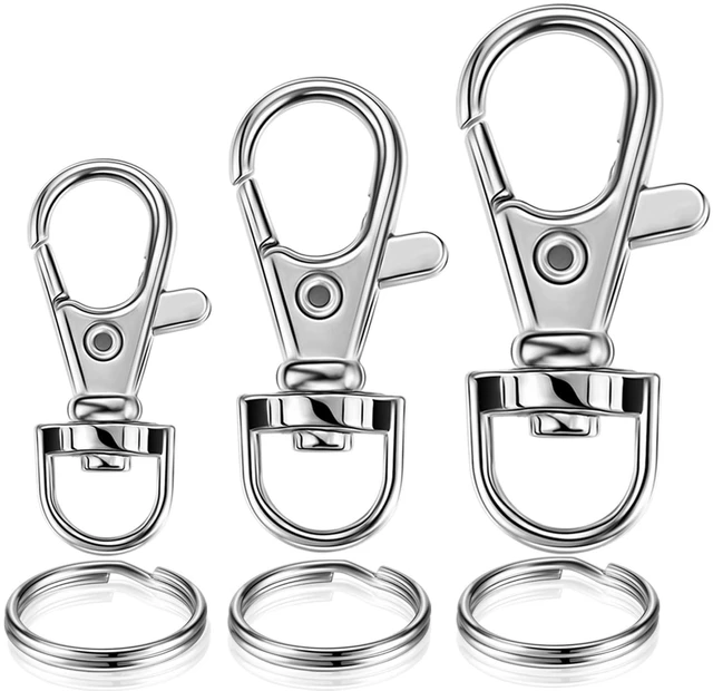 Main image of Keychain Key Chain Rings Clips Swivel Bulk, Swivel Lanyard Snap Hooks (Small X 4pcs, Medium X 4pcs, Large X 4pcs) + Key Rings X 12pcs, for Keychain Crafts Resin, Lanyard, Bag, Purse,Tag
