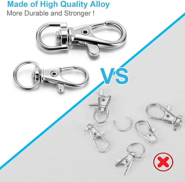 Alt view image 4 of 7 - Keychain Key Chain Rings Clips Swivel Bulk, Swivel Lanyard Snap Hooks (Small X 4pcs, Medium X 4pcs, Large X 4pcs) + Key Rings X 12pcs, for Keychain Crafts Resin, Lanyard, Bag, Purse,Tag