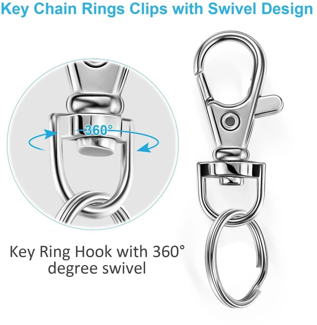 Alt view image 6 of 7 - Keychain Key Chain Rings Clips Swivel Bulk, Swivel Lanyard Snap Hooks (Small X 4pcs, Medium X 4pcs, Large X 4pcs) + Key Rings X 12pcs, for Keychain Crafts Resin, Lanyard, Bag, Purse,Tag