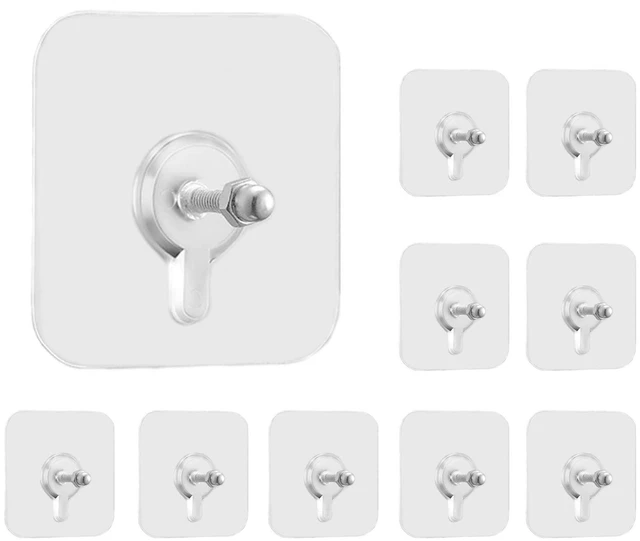 Main image of Adhesive Wall Hooks Adhesive Hooks Sticky 10PCS