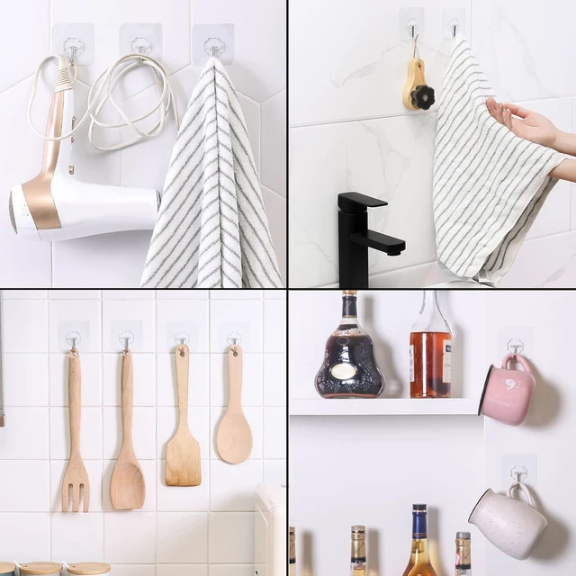 Alt view image 2 of 2 - Adhesive Wall Hooks Adhesive Hooks Sticky 10PCS