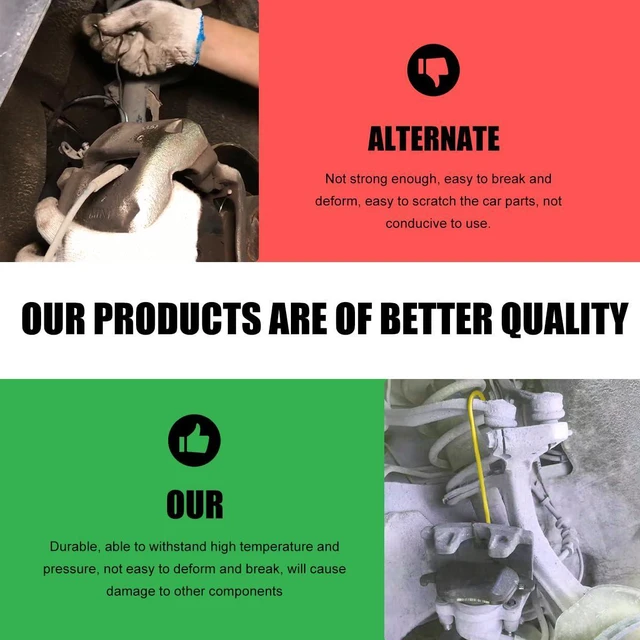 Alt view image 4 of 6 - 2 PCS Car Brake Caliper Hangers, S Shape Auto Brake Caliper Hook with Rubber Tipped, Brake Caliper Tool for Work on Brake Pads, Axle, Braking, Universal Car Accessories (Yellow)