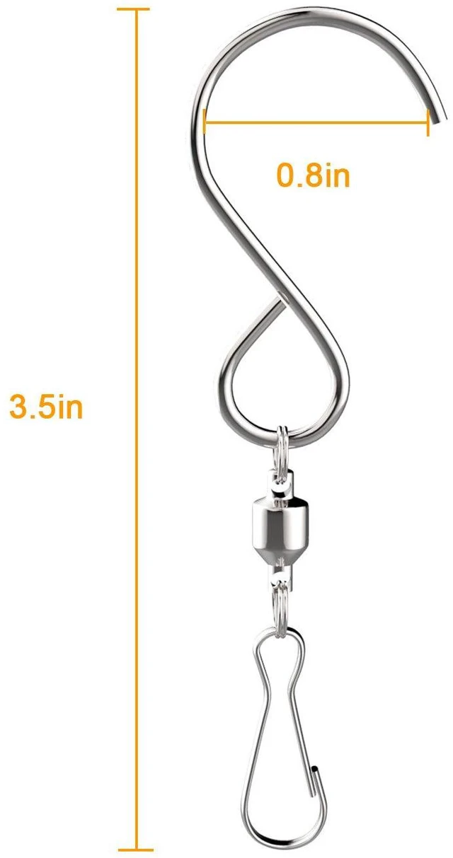 Alt view image 2 of 7 - Swivel Hooks Clips for Hanging Wind Spinners Wind Chimes Hanging Plants Crystal Twisters Pots Birdcage Party Ornaments Hooks - Pack of 6