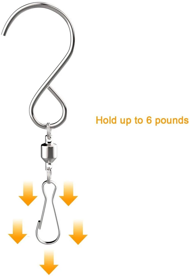 Alt view image 3 of 7 - Swivel Hooks Clips for Hanging Wind Spinners Wind Chimes Hanging Plants Crystal Twisters Pots Birdcage Party Ornaments Hooks - Pack of 6